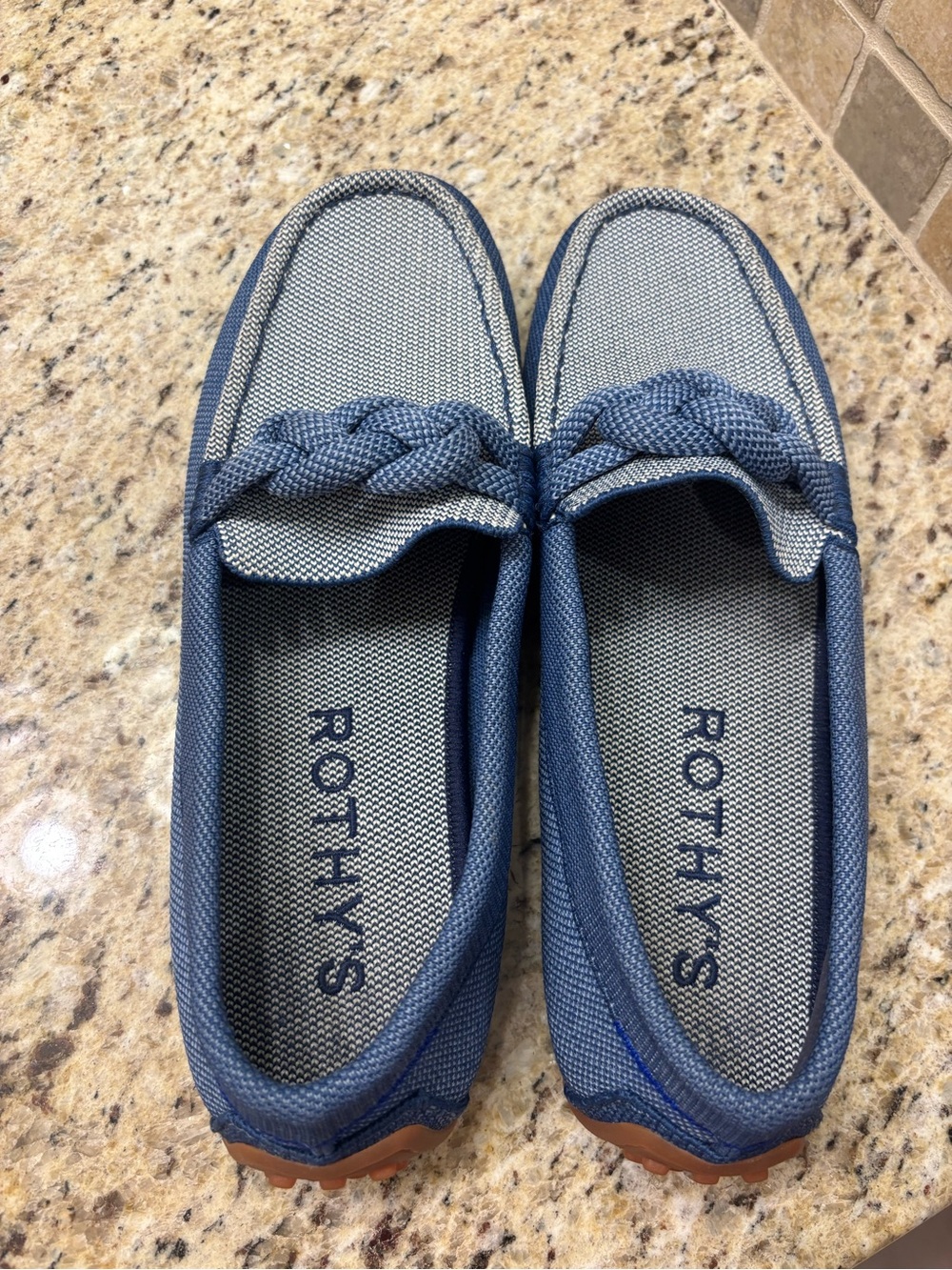 Rothy's Blue Braided-Trim Slip-On Loafers - Picture 2 of 3